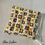 Square Chair Cushion, Cotton Fabric, Yellow And Black 14x14 Inch image
