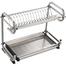 Stainless Steel 2 Layer Drainer Dish Rack High Quality - Silver image