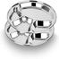 Stainless Steel Round Dining Plate With 4 Compartments - Ideal For Lunch And Dinner image
