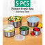 Stainless Steel Storage Bowls 5Pcs Set (With Food-Grade Plastic Cover) image