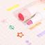 Stamp Highlighters 2-in-1 Pastel Color Marker Pen Cute Stationery Cartoon Highlighters Pack Of 6 Pens For Kids image