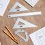 Students Drawing Set Square Triangle Ruler Aluminum Alloy Protractor 4 Pcs image