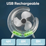 Summer Camping LED Light Air Cooling Colourful Led Fans Usb Battery Power Stand Portable Electric Mini Desktop Fan Big size image