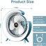 Summer Camping LED Light Air Cooling Colourful Led Fans Usb Battery Power Stand Portable Electric Mini Desktop Fan Big size image