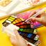 Superior Solid Water colour Cake pigmented 18 Color Set With Water Brush Pen Foldable Travel Watercolor Painting image