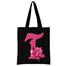 T -Alphabet Flower Canvas Tote Shoulder Bag With Zipper image