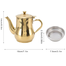 Tea Kettle, 500ml Stainless Steel Teapot with Mesh Filter, Cold Water Pot for Coffee Tea Beverages, Coffee Kettle for Home Restaurant (Gold) image