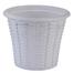 Tel Rattan Flower Tub with Tray 8 Inch White image