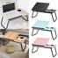 Tiltable And Foldable Double Head Laptop Table - Pink Color image