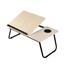 Tiltable And Foldable Double Head Laptop Table - Wood Color image