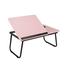 Tiltable And Foldable Double Head Laptop Table - Pink Color image