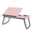 Tiltable And Foldable Double Head Laptop Table - Pink Color image