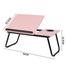 Tiltable And Foldable Double Head Laptop Table - Pink Color image