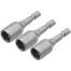 Tolsen 3 Pcs Magnetic Nut Socket Set 8mm Tek Screw Bits image