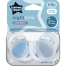 Tommee Tippee Night Time Soother Glow in The Dark Soothers with Reusable Steriliser Pod, Assorted Colours 6-18 Months, Set of 2 image