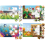 Town Store Mixed Series 1 - 24 Pieces Jigsaw Puzzles Duplex Paper Board for Kids Educational Brain Teaser Boards Toys (4 Packs) image