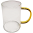 Transparent Glass Mug With Colored Handle Yellow image