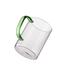 Transparent Glass Mug With Colored Handle Green image