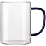 Transparent Glass Mug With Colored Handle Blue (Copy) image