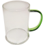 Transparent Glass Mug With Colored Handle Green image