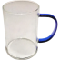 Transparent Glass Mug With Colored Handle Blue image