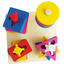 Trinkets and More Geometric Shape Sorter Toys 4 Set of Columns Wooden Puzzle image