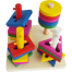 Trinkets and More Geometric Shape Sorter Toys 4 Set of Columns Wooden Puzzle image