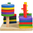 Trinkets and More Geometric Shape Sorter Toys 4 Set of Columns Wooden Puzzle image