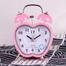 Twin Bell Alarm Table Clock Apple Retro Gonti Pink image