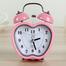 Twin Bell Alarm Table Clock Apple Retro Gonti Pink image
