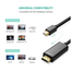 UGREEN 10455 Mini DP Male to HDMI Cable 4K 3m (Black) MD101 image