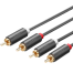 UGREEN 10519 2RCA Male to 2RCA Male Cable 3m (Black) AV104 image