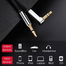 UGREEN 10599 3.5mm Male to 3.5mm Male Straight to Angle flat Cable 2m (Black) AV119 image