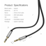 UGREEN 10736 3.5mm Male to 3.5mm Male Cable 3m (Black) AV119 image