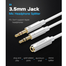 UGREEN 10790 3.5mm Female to 2 Male Audio Cable Aluminum Case (White) AV140 image