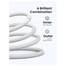 UGREEN 15267 USB-C to USB-C Silicone Fast Charging Cable White 1m US557 image