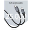 UGREEN 15285 USB-C to USB-C Silicone Fast Charging Cable Black 2m US563 image