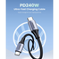 UGREEN 15311 USB-C to USB-C PD Fast Charging Cable Space Gray 1m US535 image