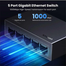UGREEN 35492EU 5-Port Gigabit Ethernet Switch PC Plus ABS Housing EU CM833 image