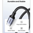 UGREEN 50150 USB 2.0 C M/M Round Cable Nickel Plating Aluminum Shell 1m (Gray Black) US261 image