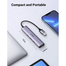 UGREEN 60554 USB3.0 to 3×USB3.0 Plus RJ45 Gigabit Ethernet Adapter Type-C Power Supply CM475 image
