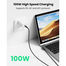 UGREEN 70643 USB-C 2.0 to Angled USB-C M/M Cable Aluminium Shell with Braided 1m (Black) US334