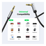UGREEN( AV119) 10728 3.5mm Male to 3.5mm Male Straigth to angle flat Cable 3m (Black) image