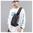 USB Charging Men Multifunction PU Chest Bag Sport Sling Bag Male Anti-theft Chest Bag with Password Lock with Adjustable Shoulde image