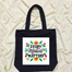 Unisex Top Handle Tote Canvas Bag With Zipper For Man And Women image