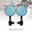 Universal Motorcycle Mirror Aluminum Black Handle Bar Retro Round End Side Mirrors Sport For Motorcycle 22mm image