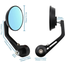 Universal Motorcycle Mirror Aluminum Black Handle Bar Retro Round End Side Mirrors Sport For Motorcycle 22mm image