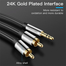VENTION BCFBG 3.5mm Male to 2RCA Male Audio Cable 1.5M Black Metal Type image