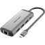 VENTION CNDHB Type-C To HDMI/USB3.0 3/RJ45/TF/SD/PD Converter 0.15M Gray Metal Type image