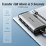 VENTION CNDHB Type-C To HDMI/USB3.0 3/RJ45/TF/SD/PD Converter 0.15M Gray Metal Type image